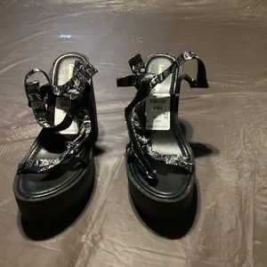 Lemonade black heeled sandals ladies 10